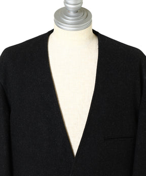 Silk Cashmere Tweed Collarless Jacket