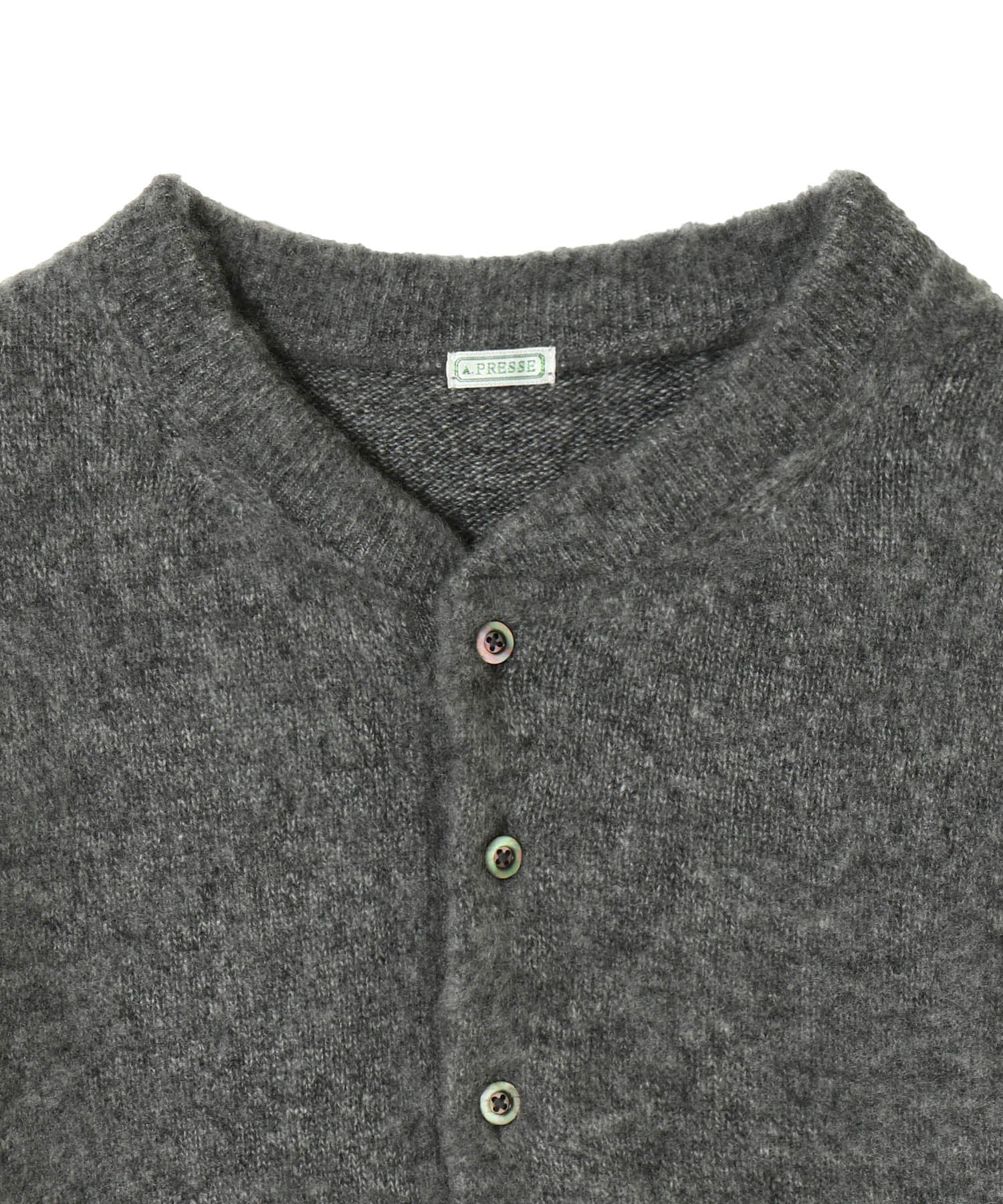 Cashmere Middle Gauge Henley Neck Sweater
