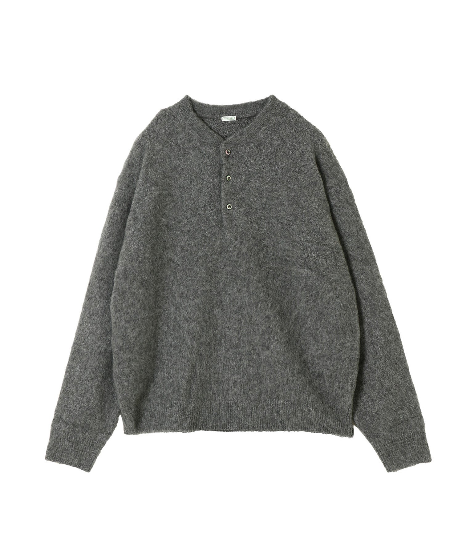 Cashmere Middle Gauge Henley Neck Sweater