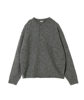 Cashmere Middle Gauge Henley Neck Sweater