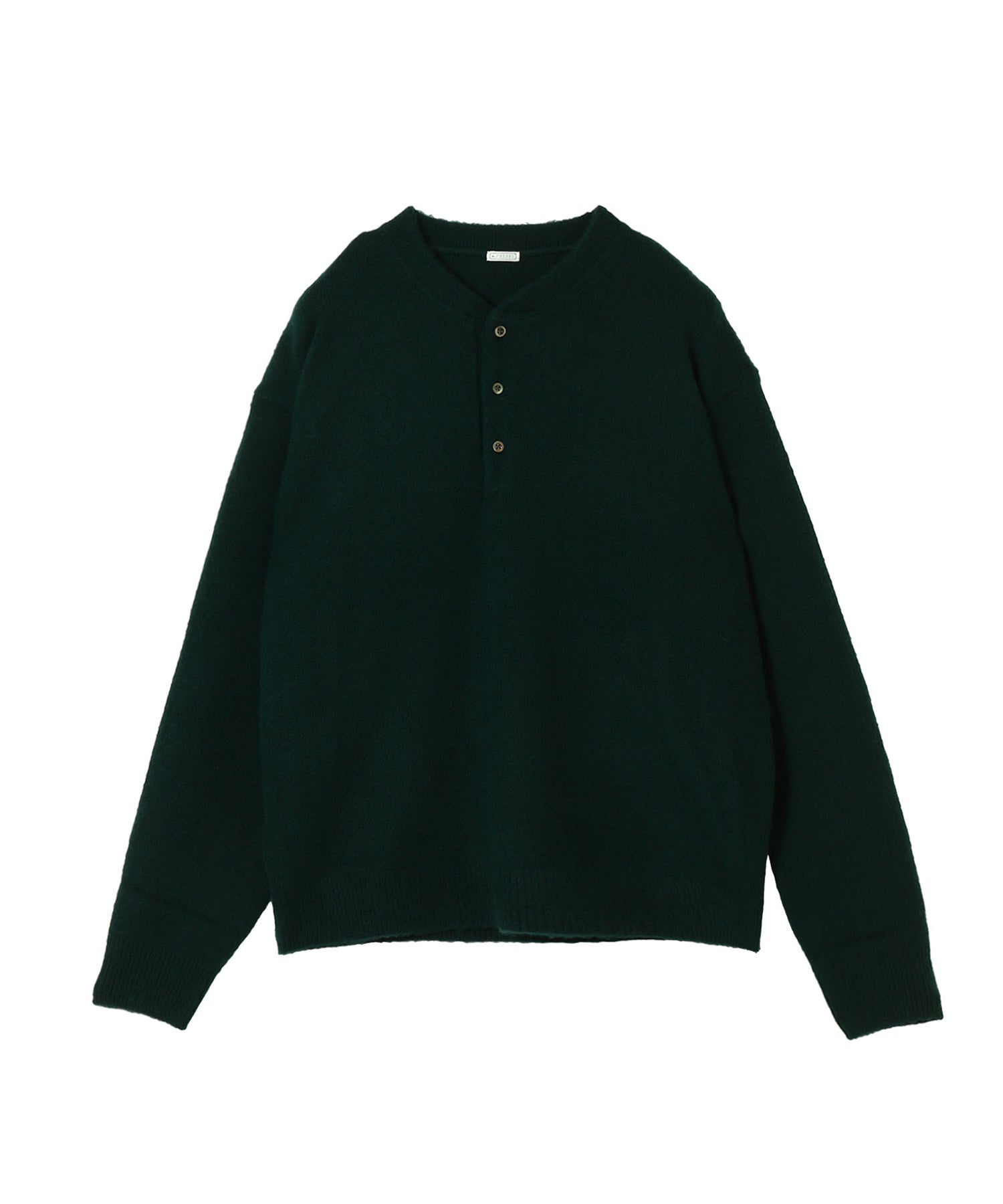 Cashmere Middle Gauge Henley Neck Sweater