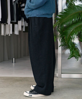 Silk Cashmere Tweed Wide Trousers