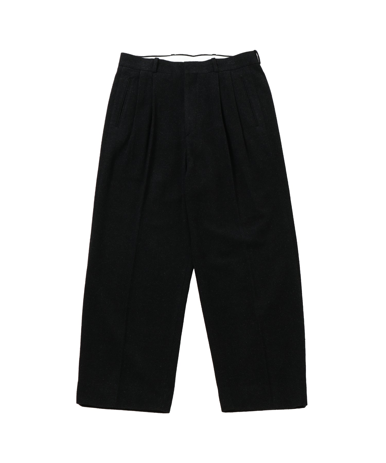 Silk Cashmere Tweed Wide Trousers