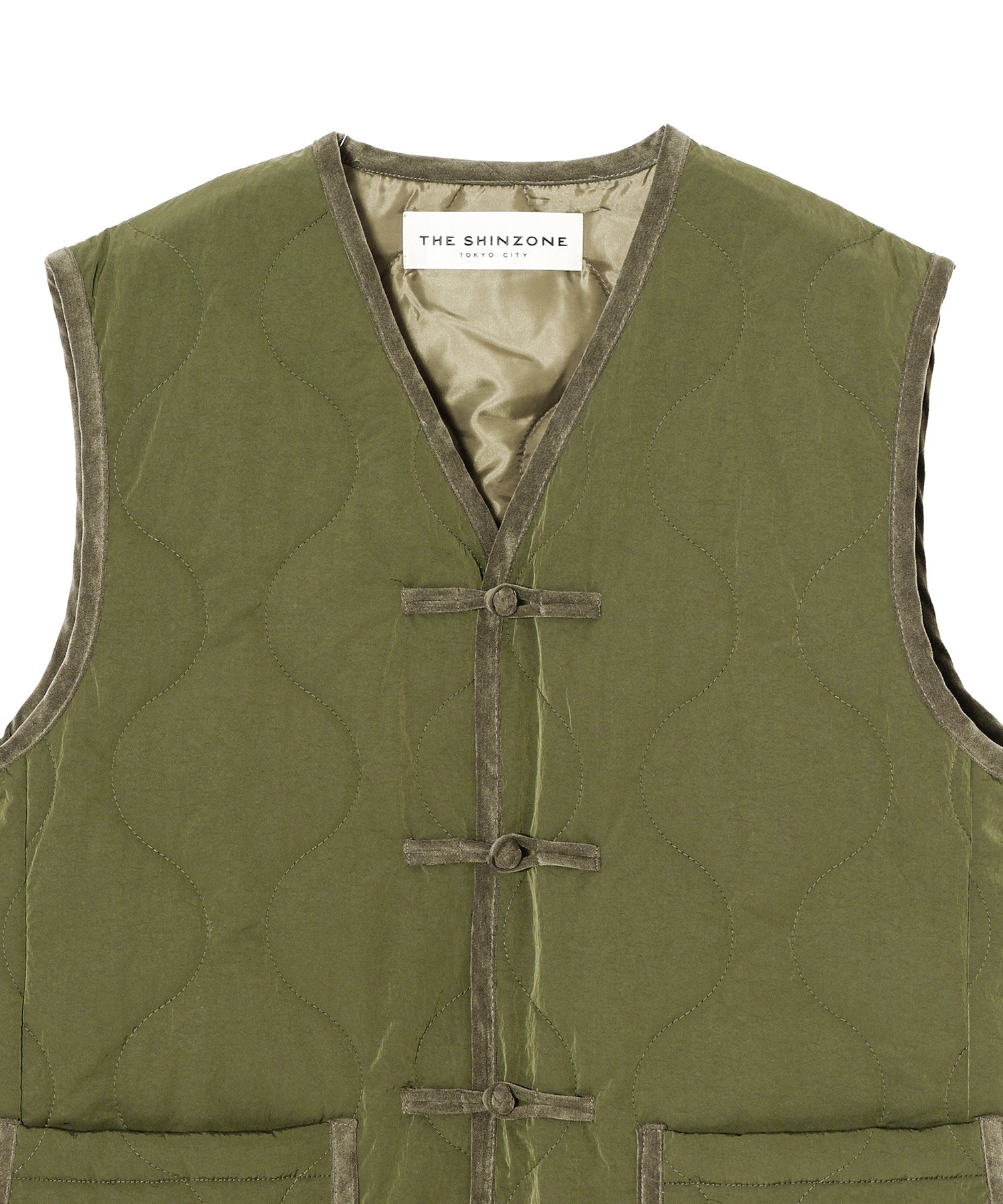 CHINA BUTTON QUILTED VEST