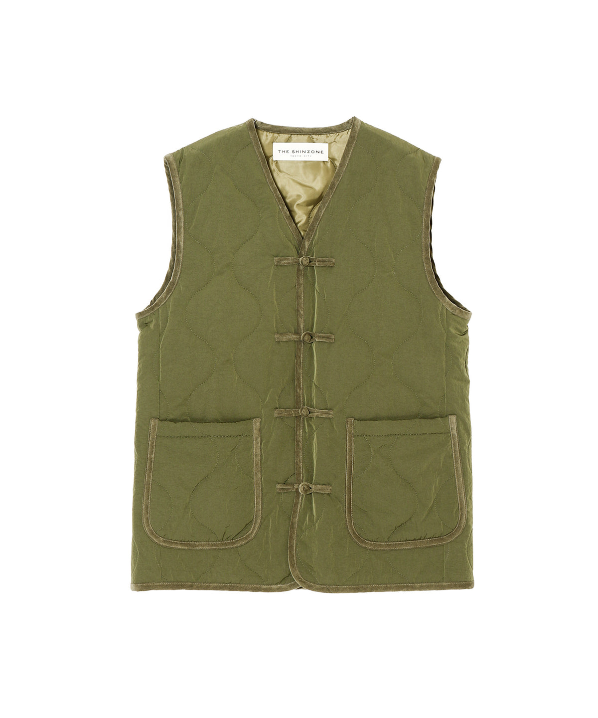 CHINA BUTTON QUILTED VEST