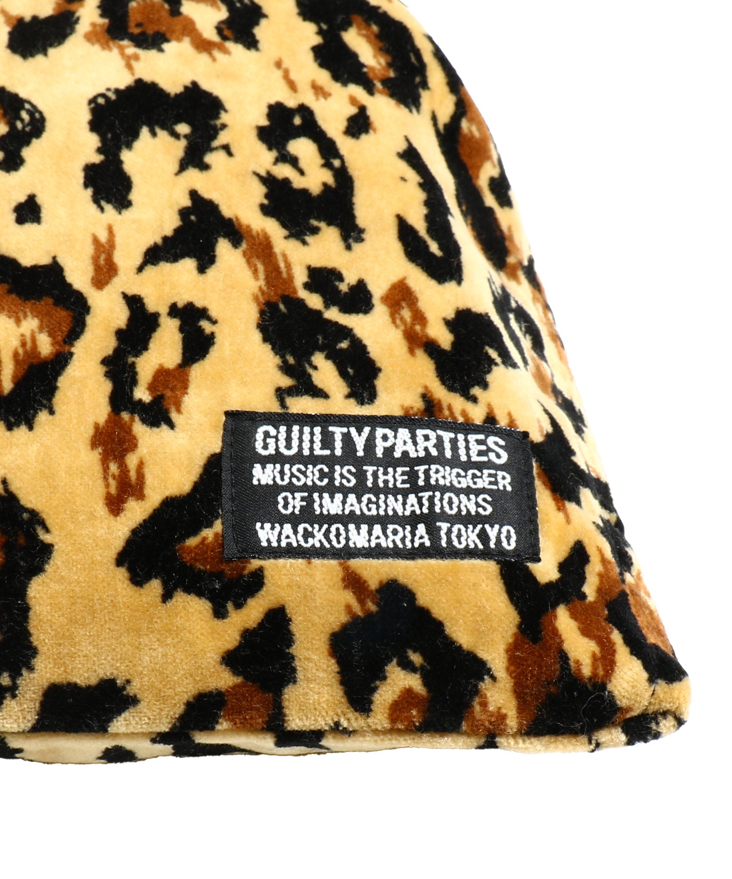 LEOPARD VELOUR DRAWSTRING BAG