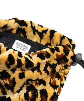 LEOPARD VELOUR DRAWSTRING BAG