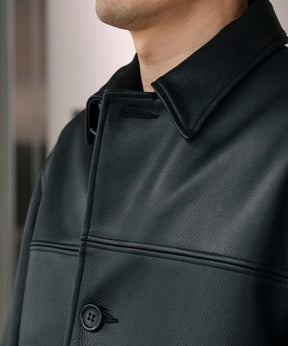 LEATHER CAR COAT
