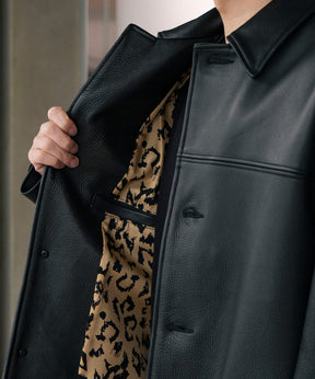 LEATHER CAR COAT