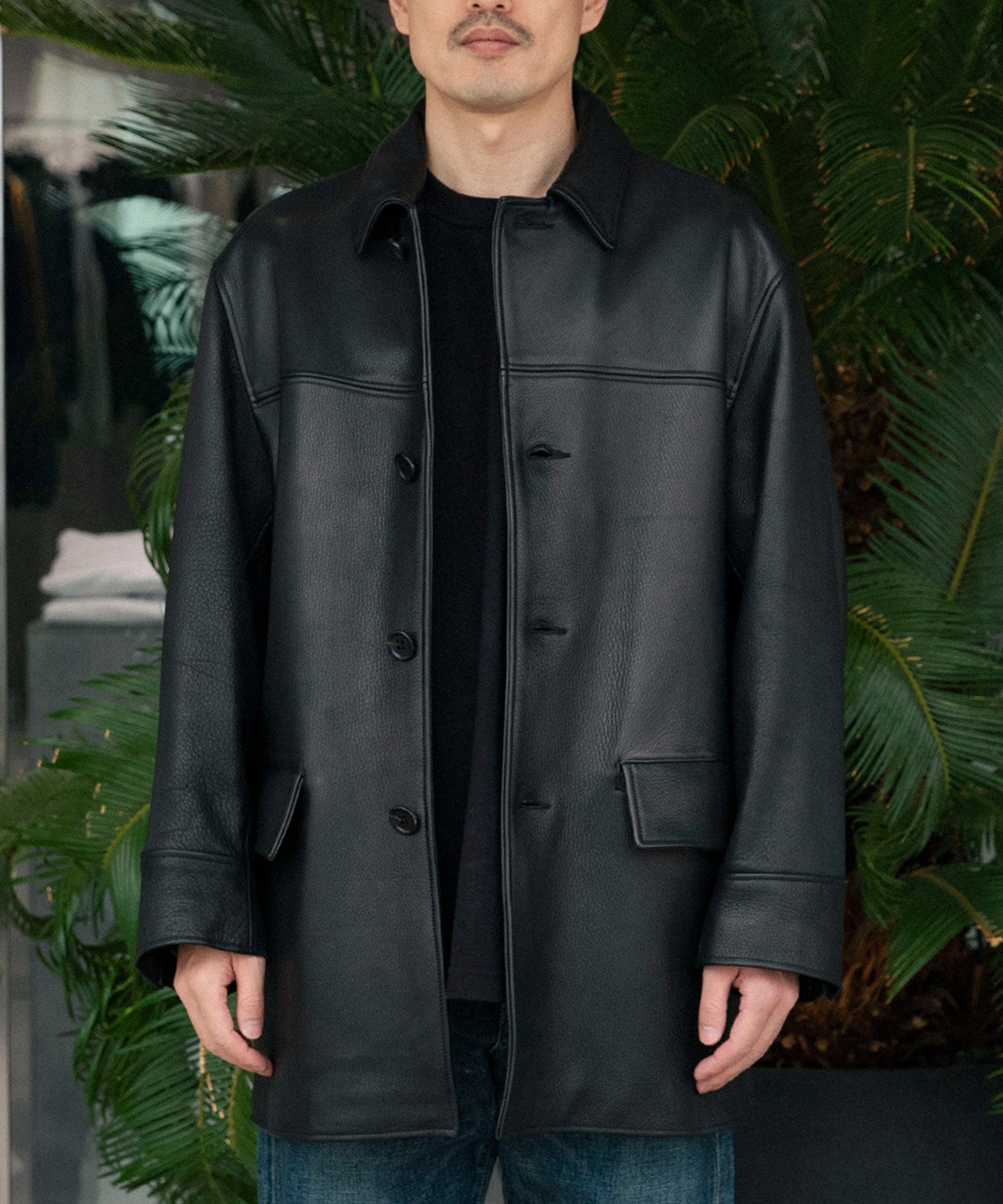 LEATHER CAR COAT - WACKO MARIA (ワコマリア) - tops (トップス