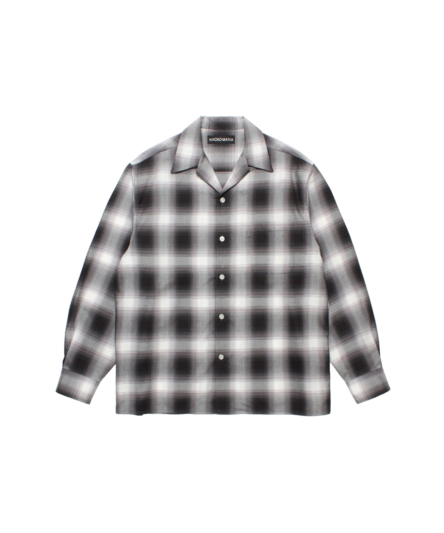 CHECK OPEN COLLAR SHIRT