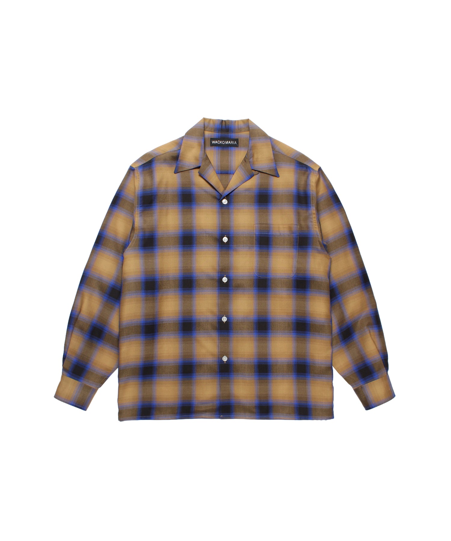 CHECK OPEN COLLAR SHIRT