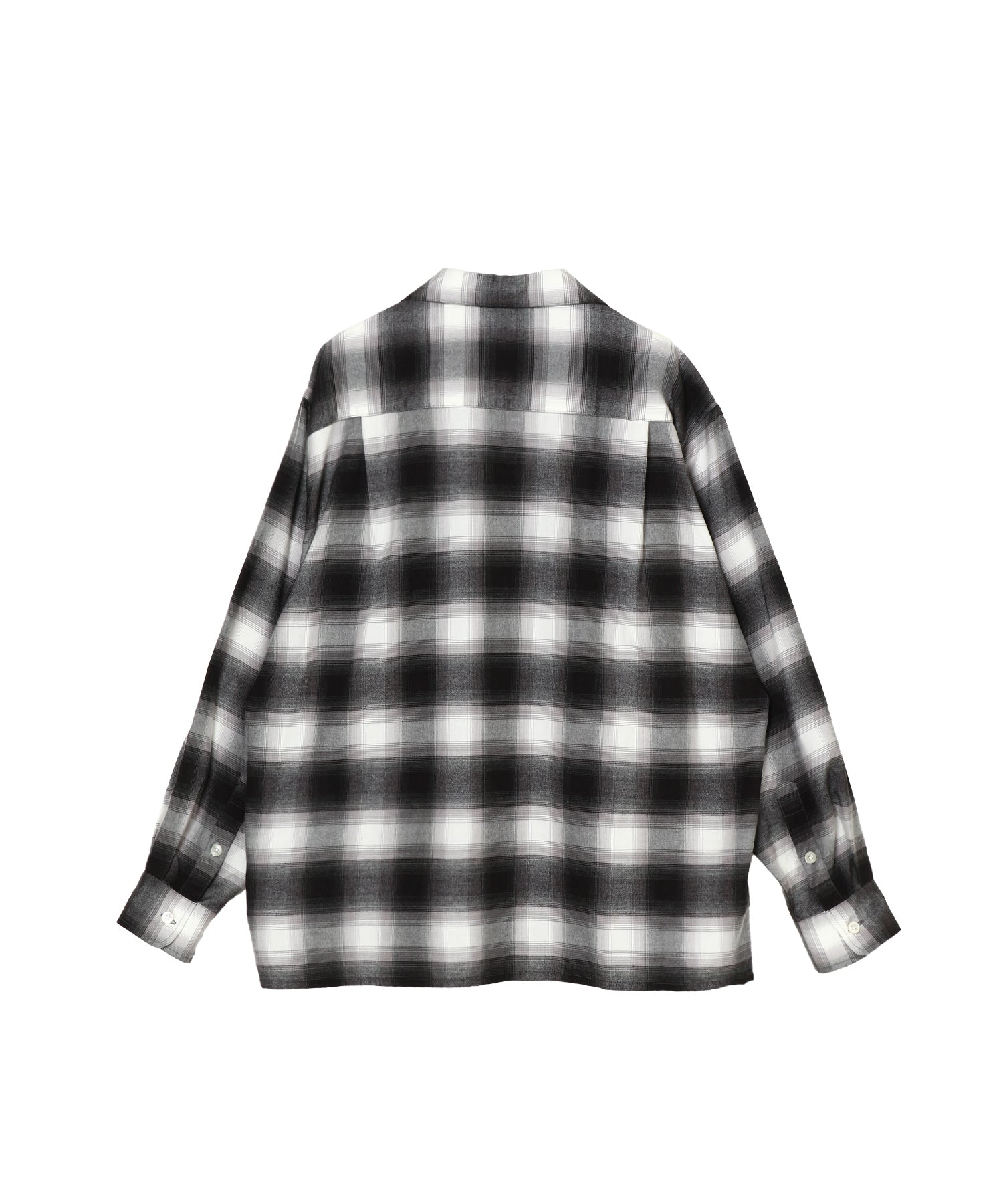 CHECK OPEN COLLAR SHIRT