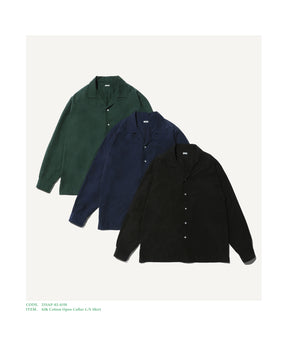 Silk Cotton Open Collar L/S Shirt