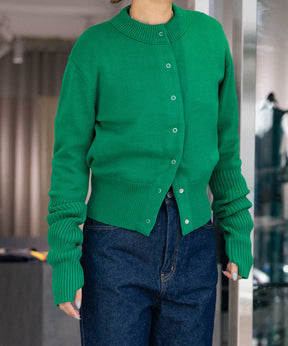 COTTON LONG RIB CARDIGAN