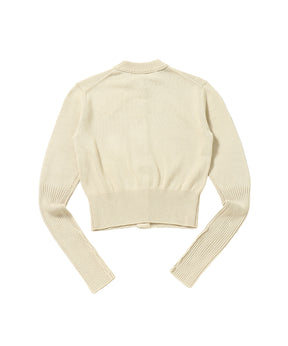 COTTON LONG RIB CARDIGAN