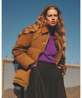 SUEDE COLLAR DOWN JACKET