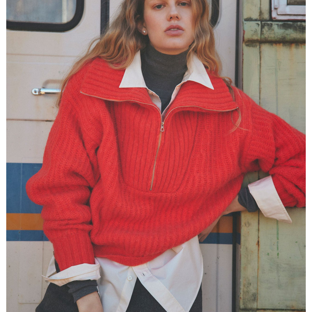 DUFFY HALF ZIP KNIT - THE SHINZONE (ザ シンゾーン) - tops