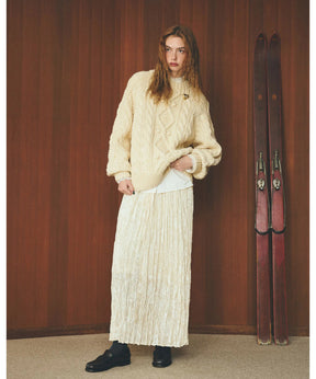 VELVET PLEATED SKIRT