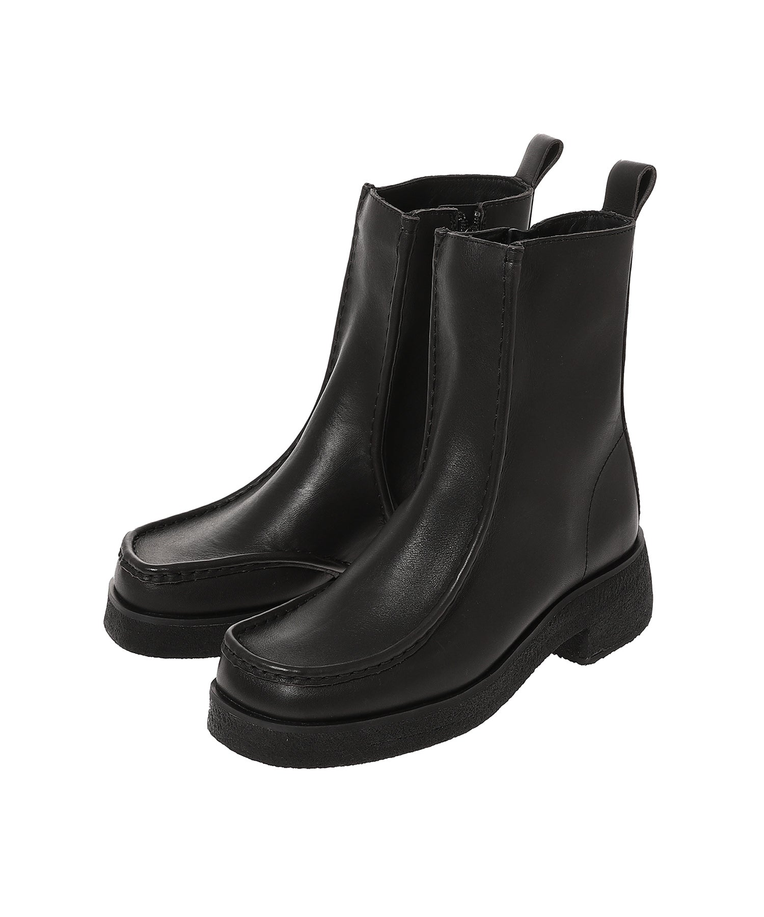 Effery Zip Black Leather