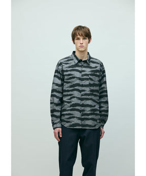 CAMO PATTERN CHAMBRAY SHIRT LS