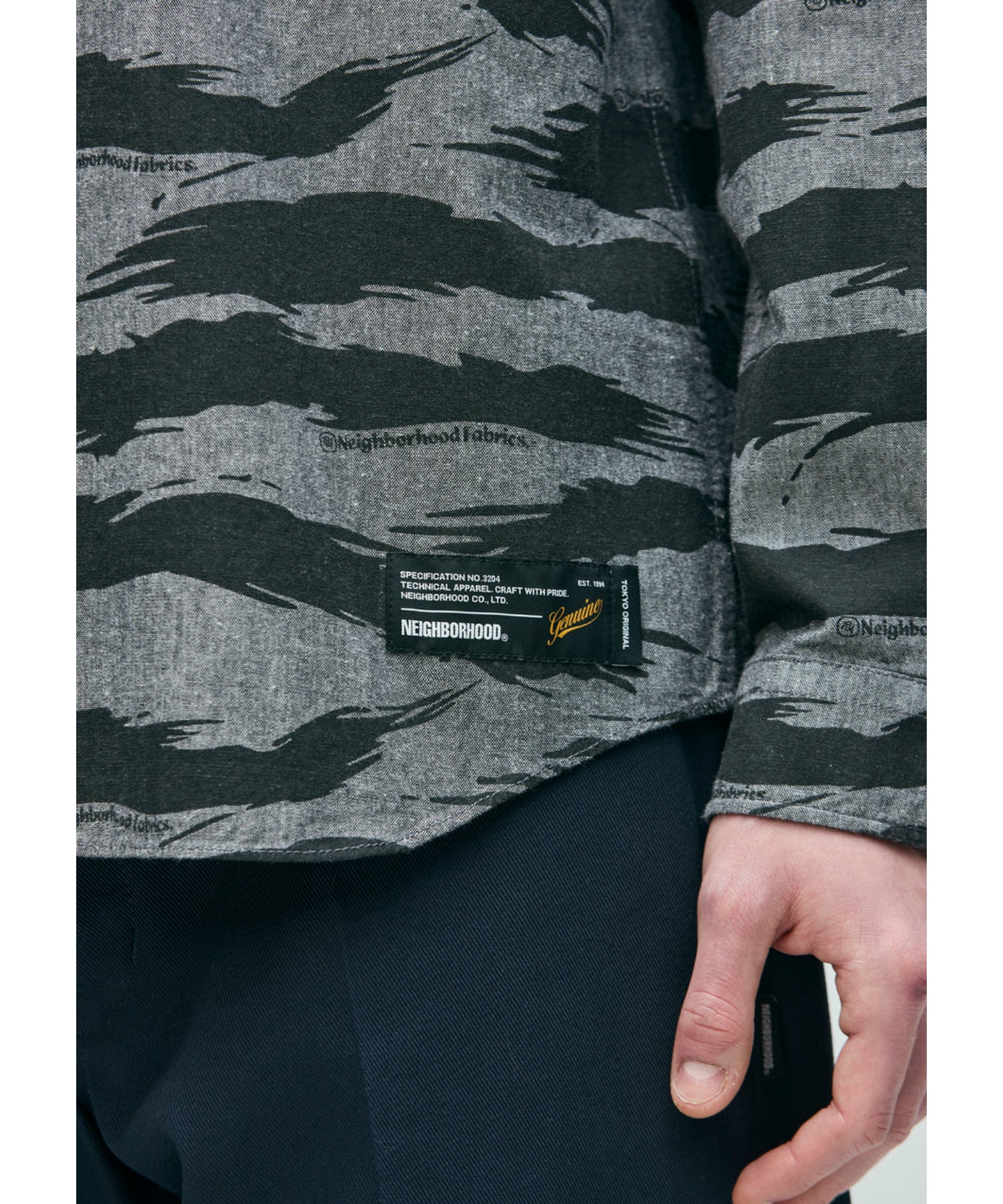CAMO PATTERN CHAMBRAY SHIRT LS