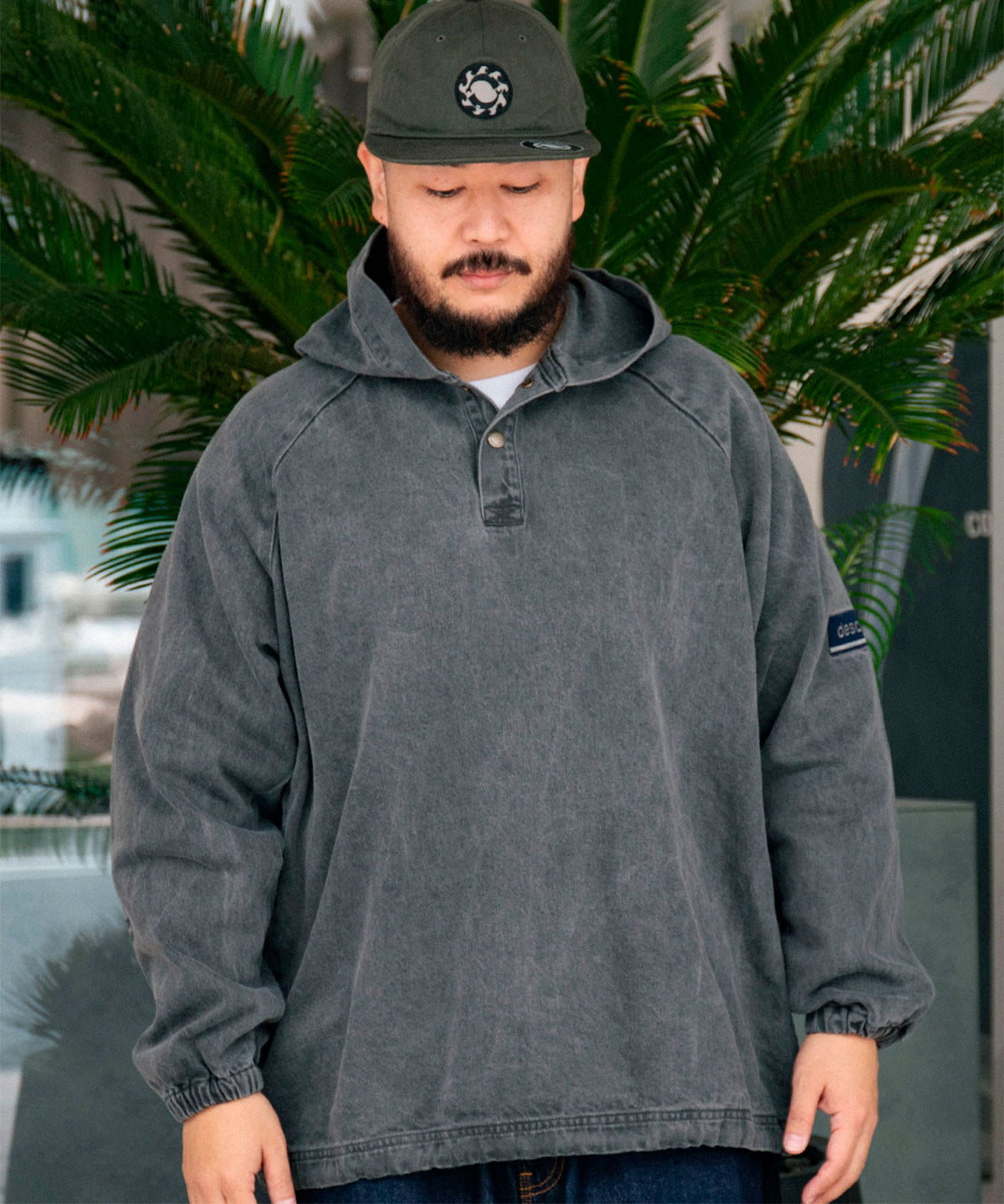 MOLE HOODED LS SHIRT PIGMENT DYE