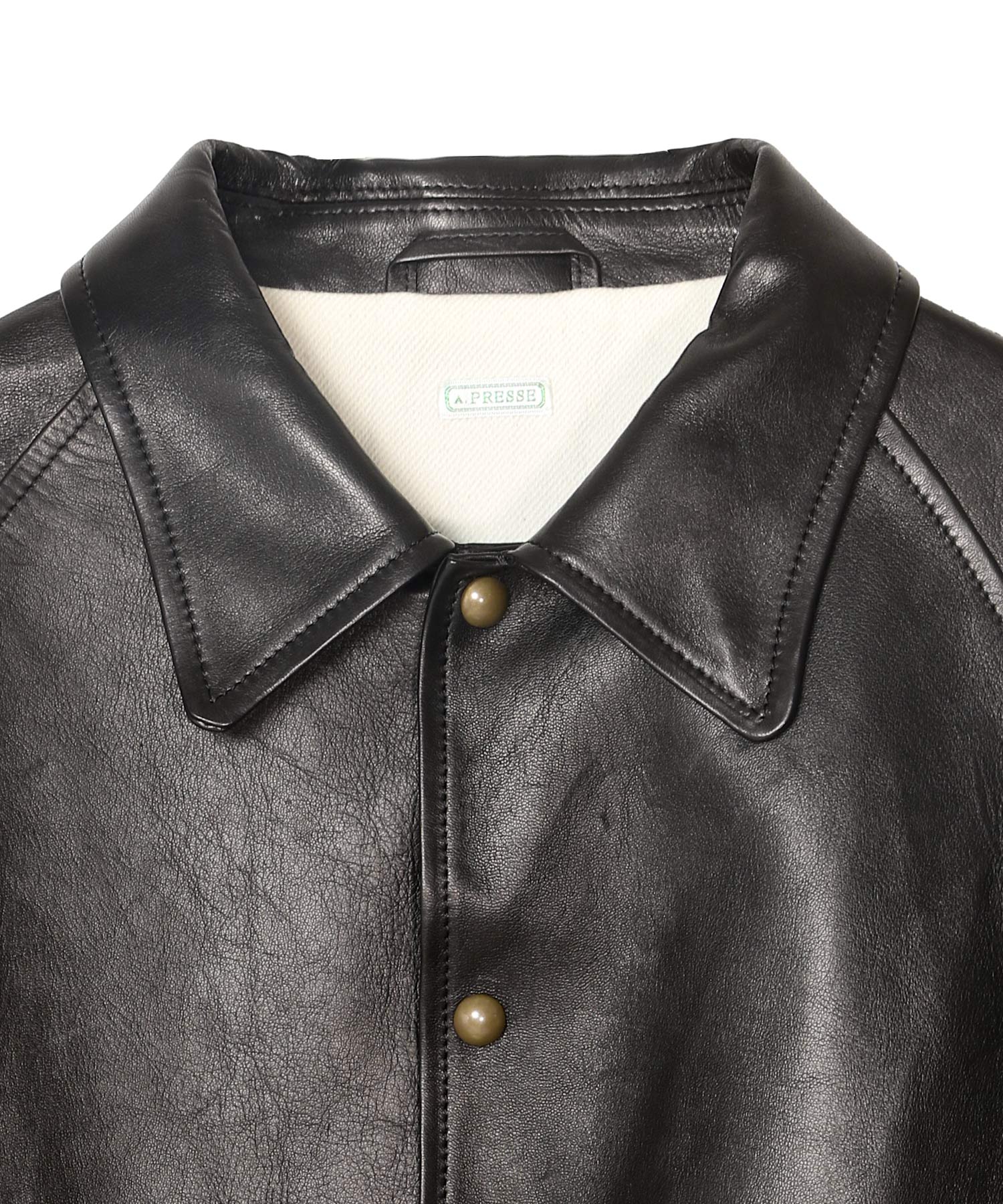 Leather Coach Jacket - A.PRESSE (アプレッセ) - outer (アウター