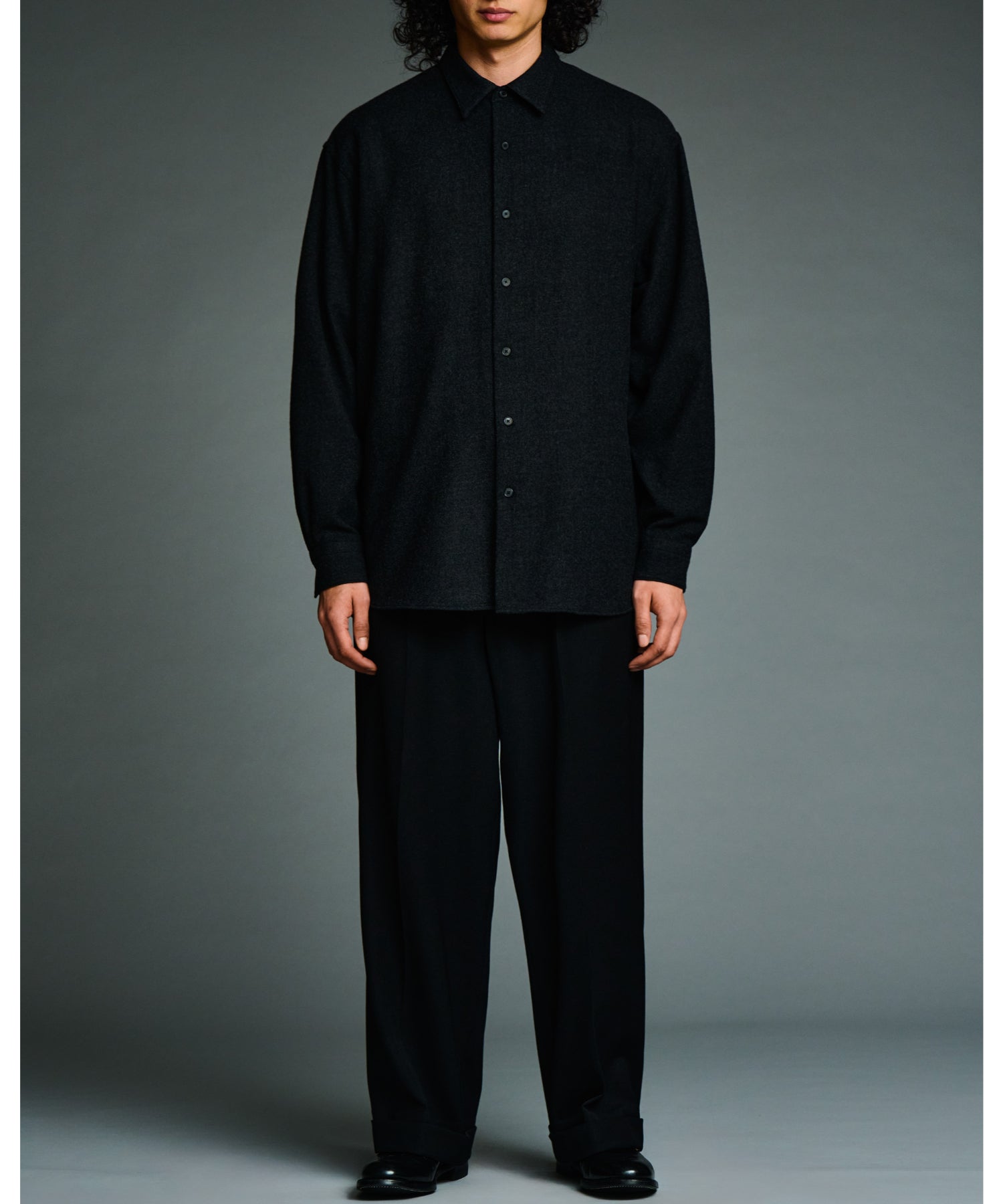 Wool Regular Collar Shirt