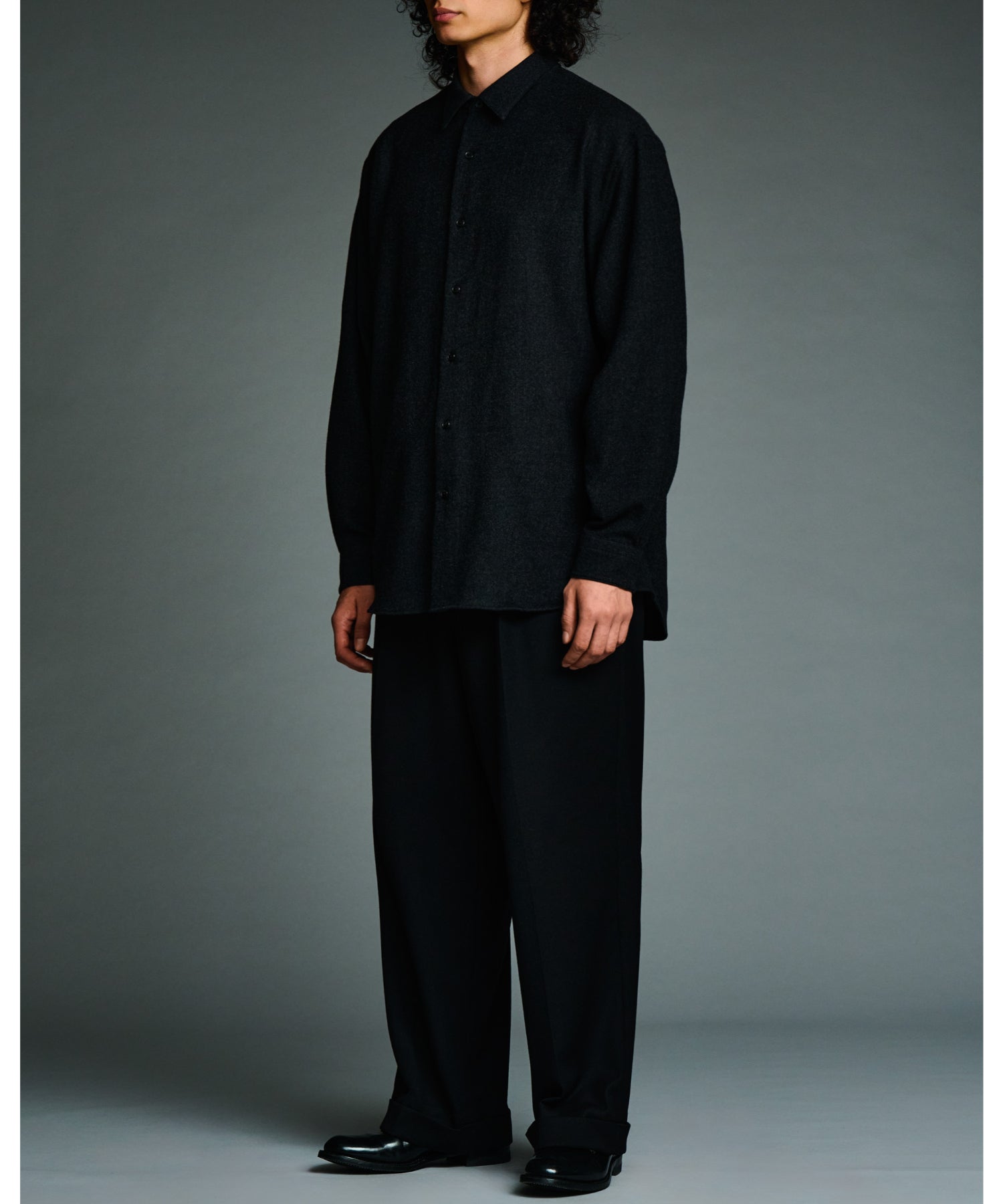 Wool Regular Collar Shirt