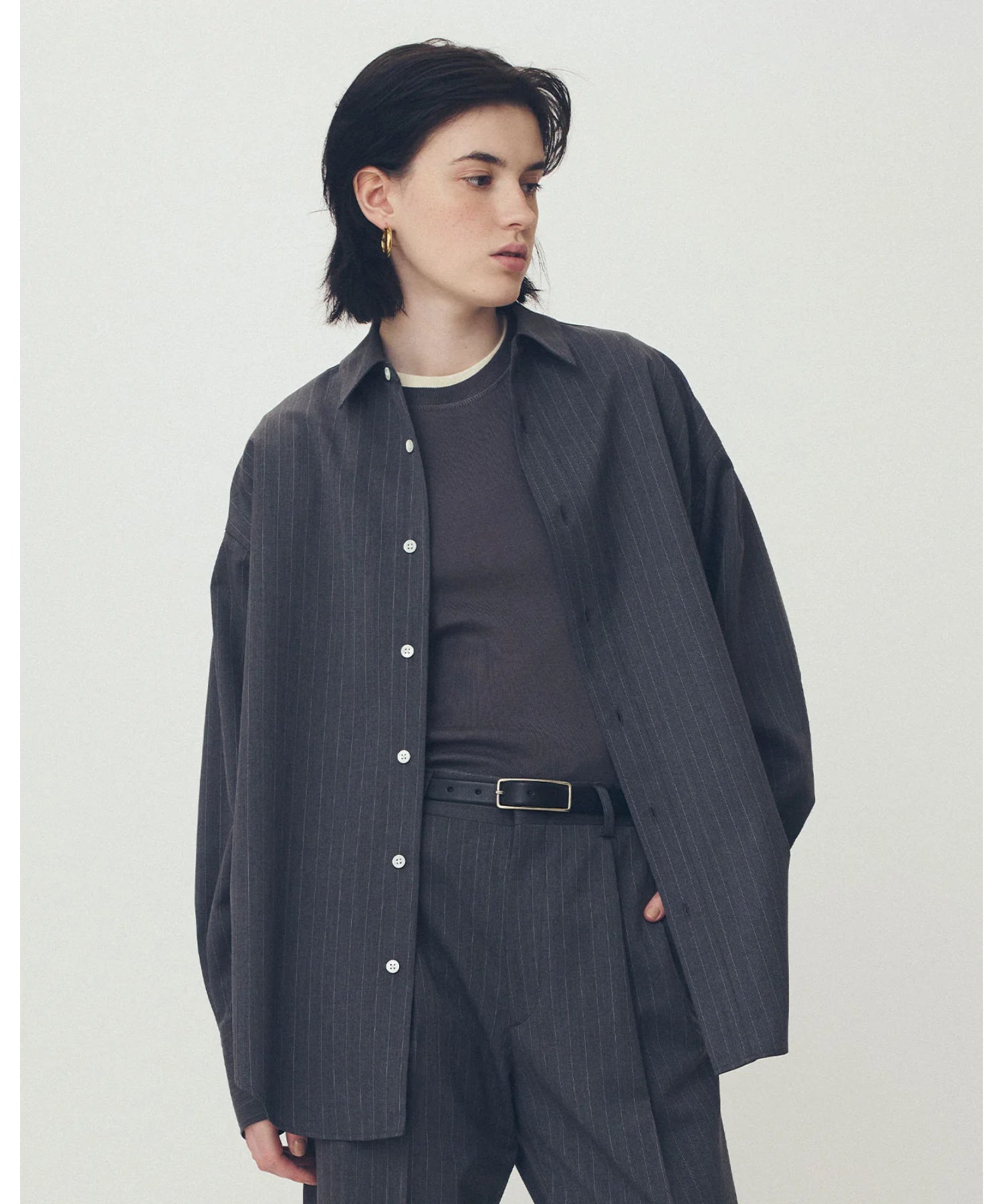 WASHABLE WOOL DADDY SHIRT(STRIPE)