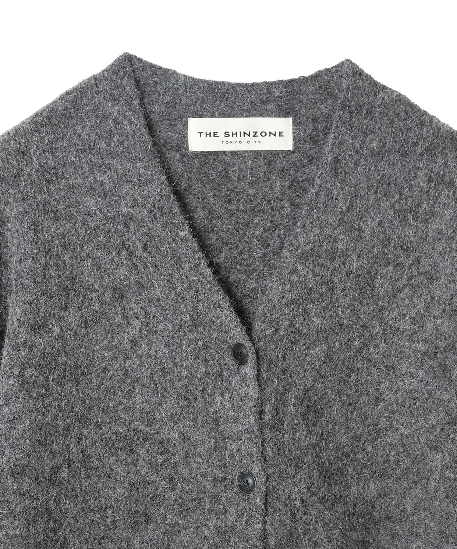 THE SHINZONE Vネックモヘアカーディガン F グレー ALPACA SHAGGY KNIT CARDIGAN - THE SHINZONE (ザ シンゾーン) - tops