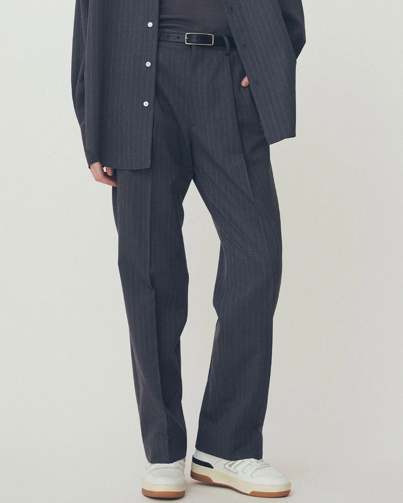 WASHABLE WOOL CHRYSLER PANTS（STRIPE)