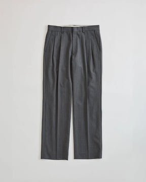 WASHABLE WOOL CHRYSLER PANTS（STRIPE)