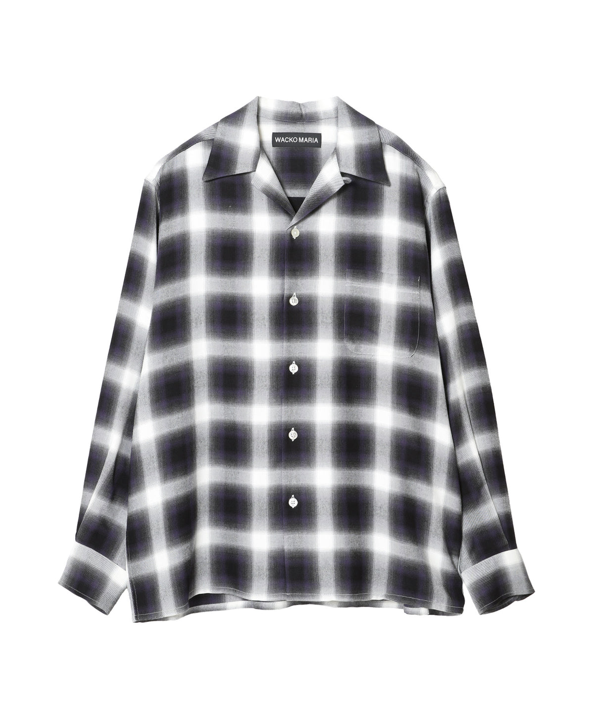 OMBRE CHECK OPEN COLLAR SHIRT