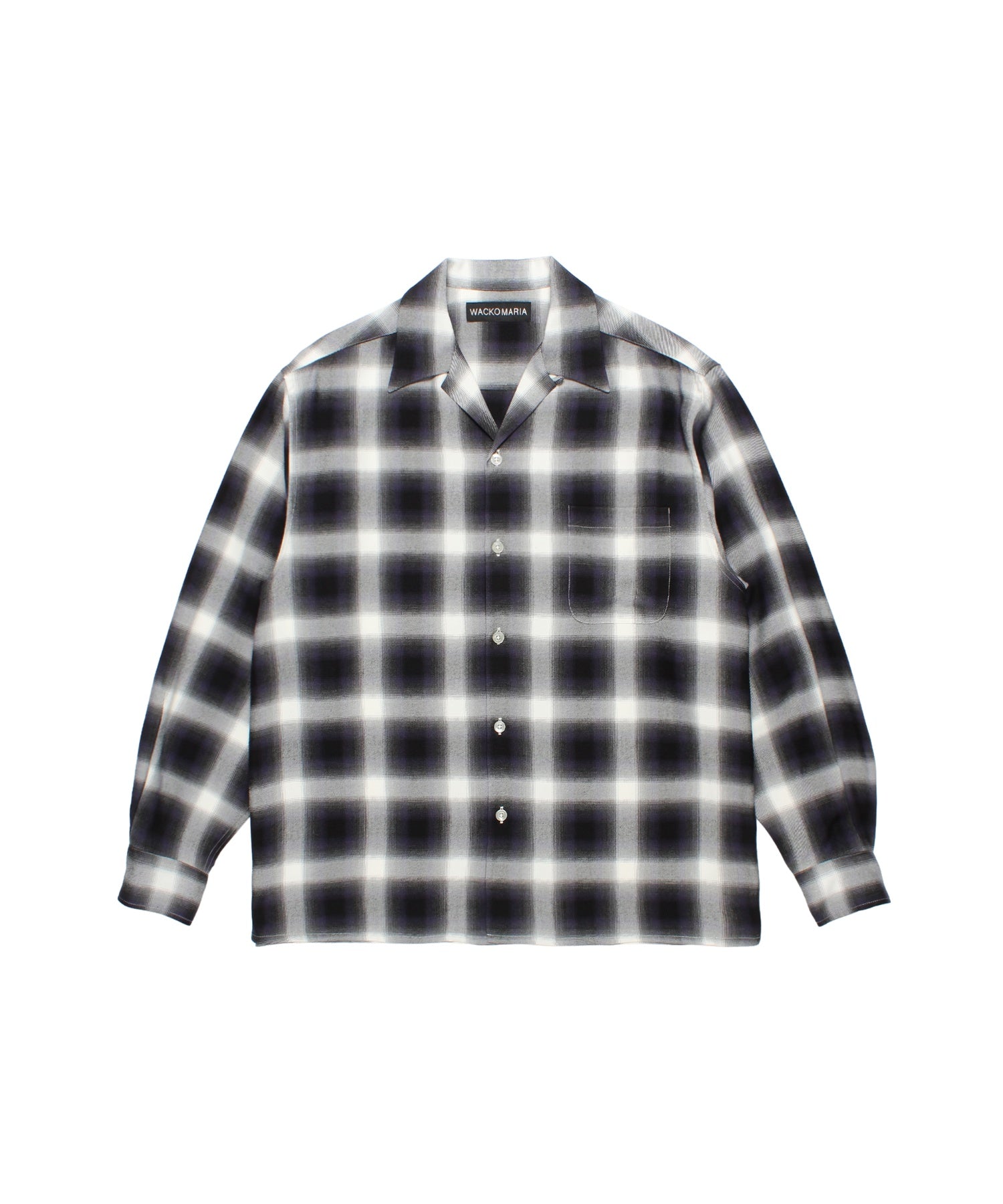 OMBRE CHECK OPEN COLLAR SHIRT