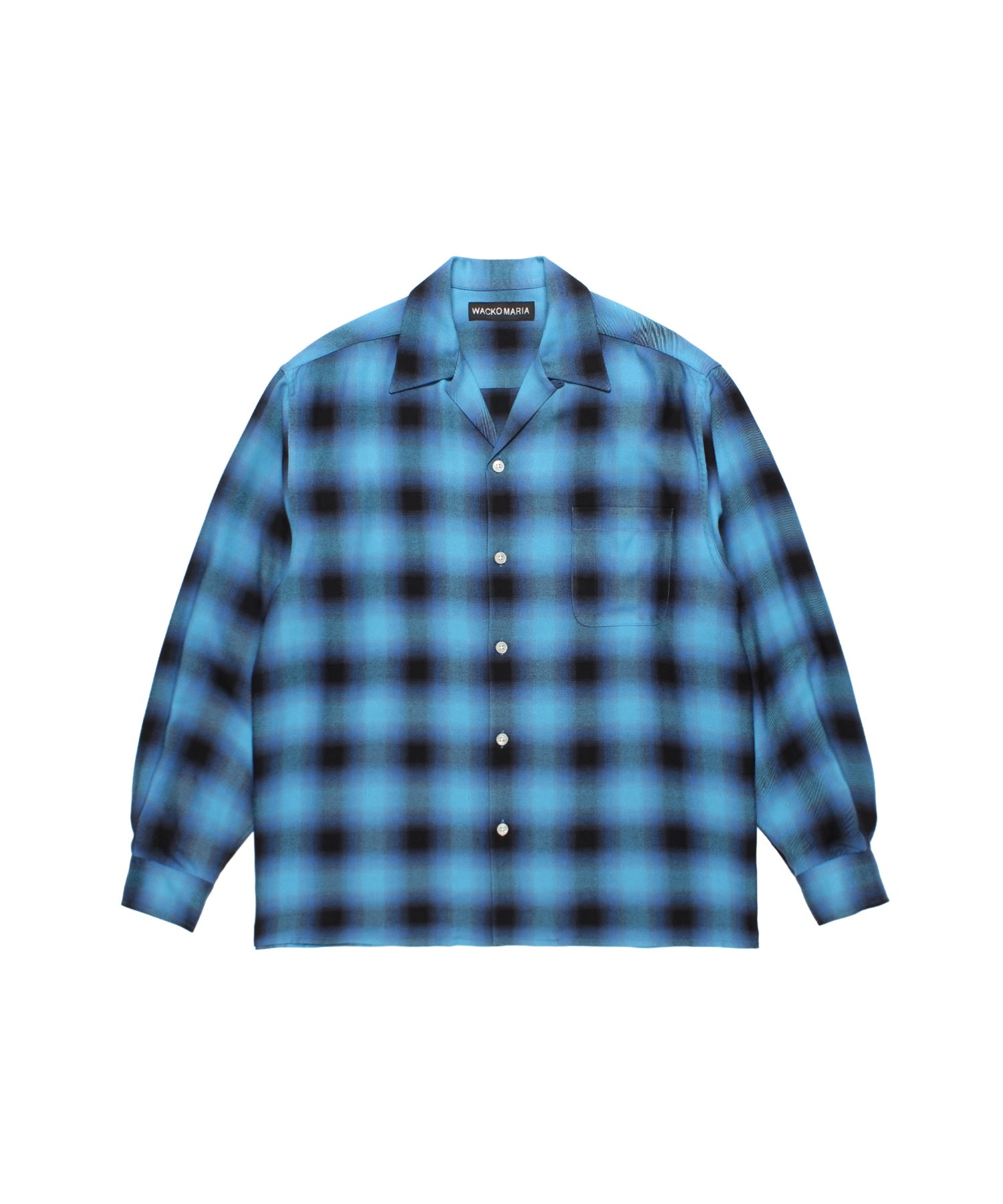 OMBRE CHECK OPEN COLLAR SHIRT