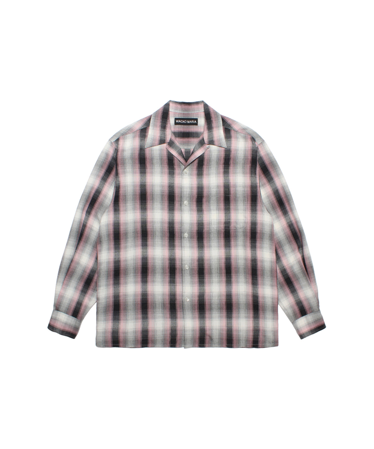 OMBRE CHECK OPEN COLLAR SHIRT