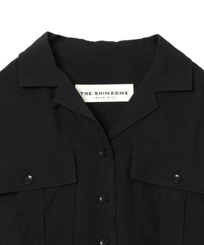 OPEN COLLAR SHIRT DRESS