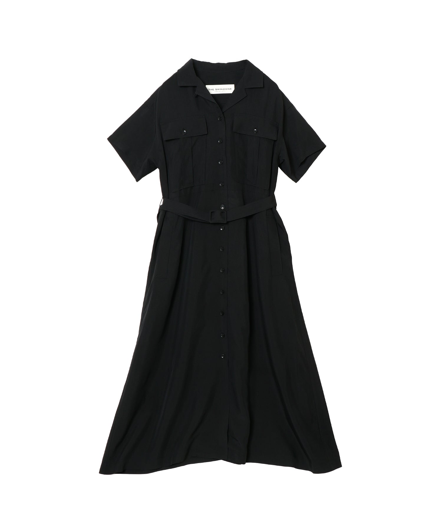OPEN COLLAR SHIRT DRESS