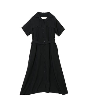 OPEN COLLAR SHIRT DRESS