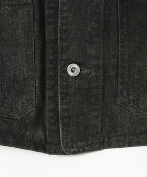 Vintage Black Denim Engineer Jacket