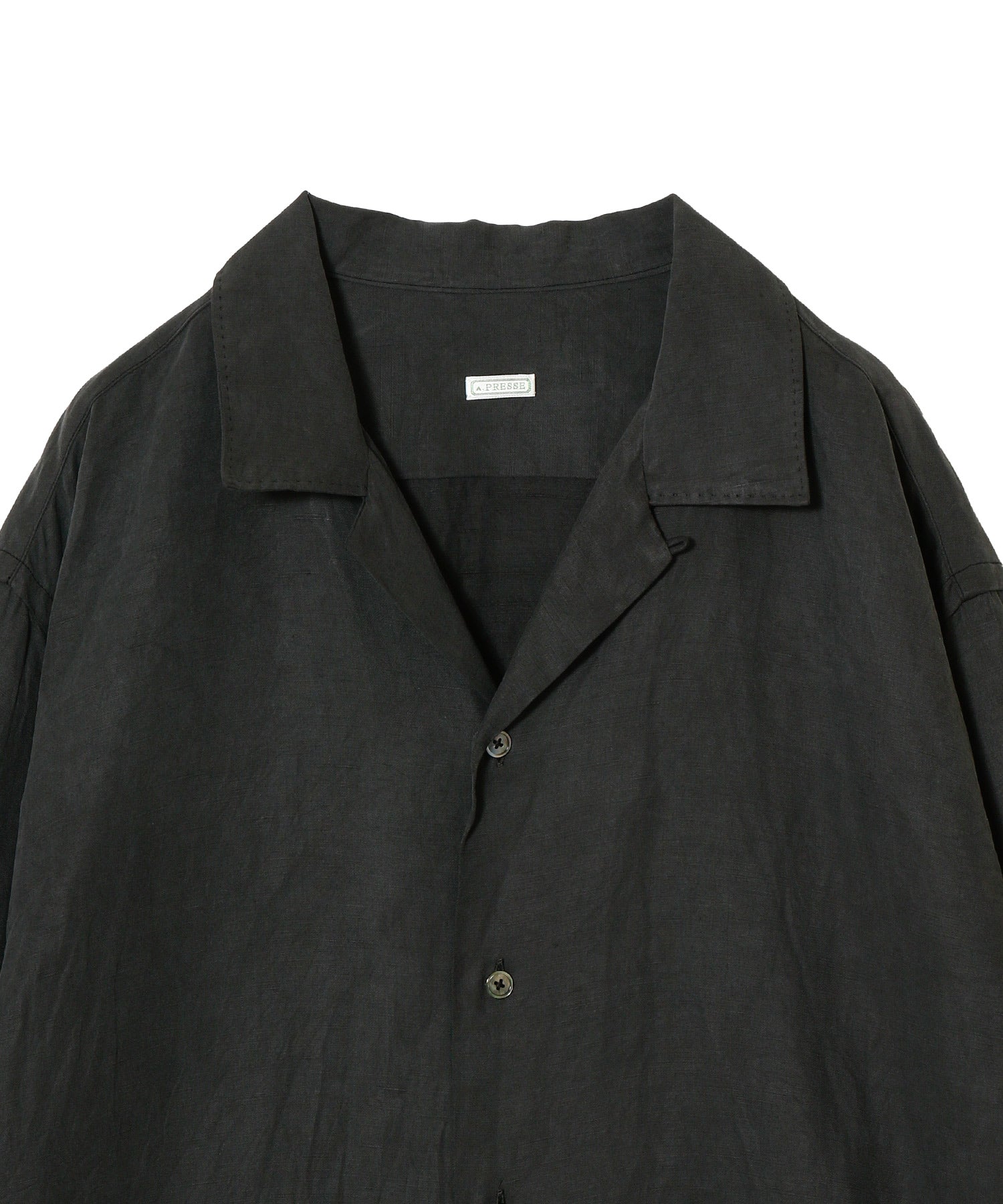 Vintage Silk Linen Open Collar Shirt