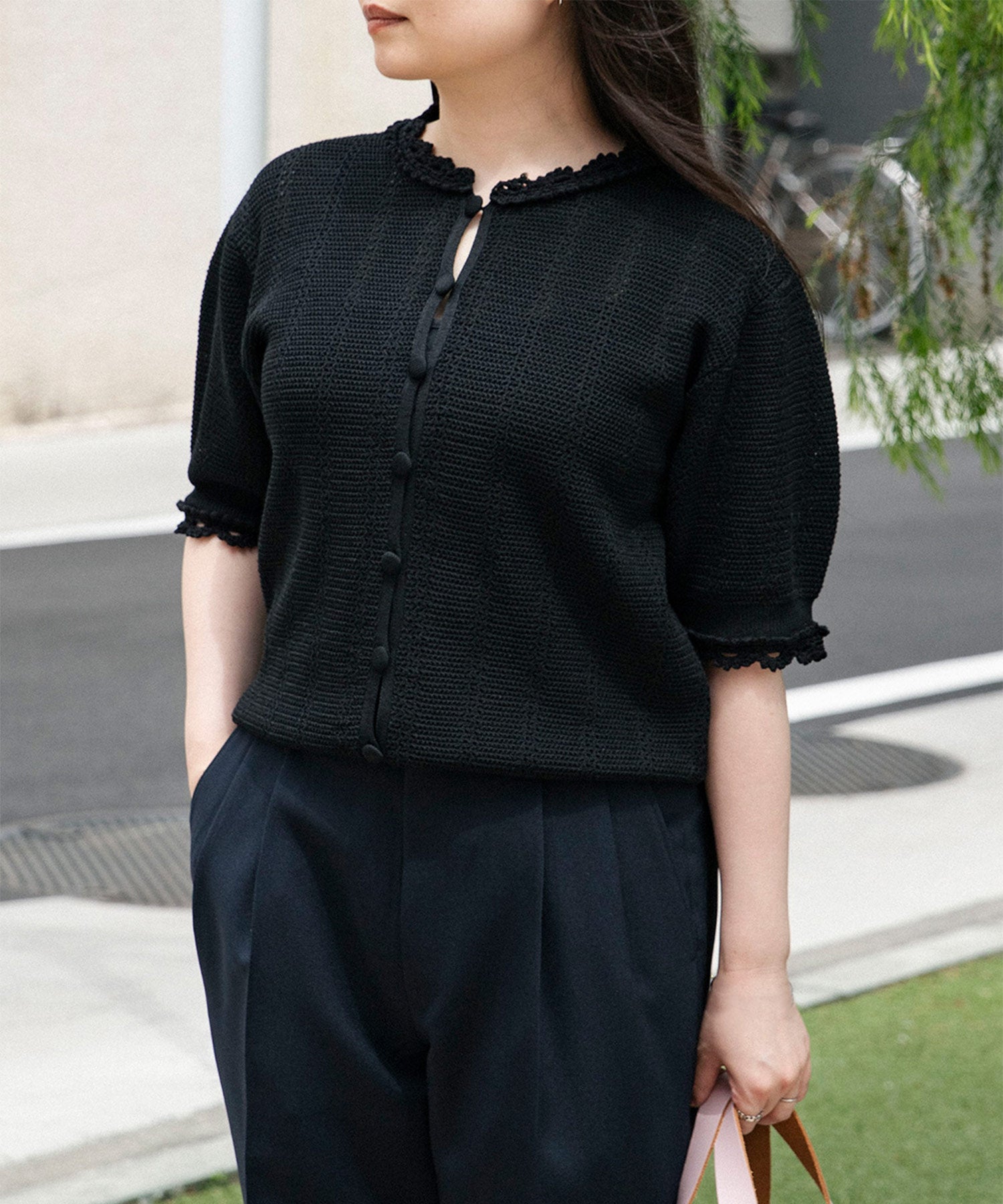 MESH LACE KNIT CARDIGAN