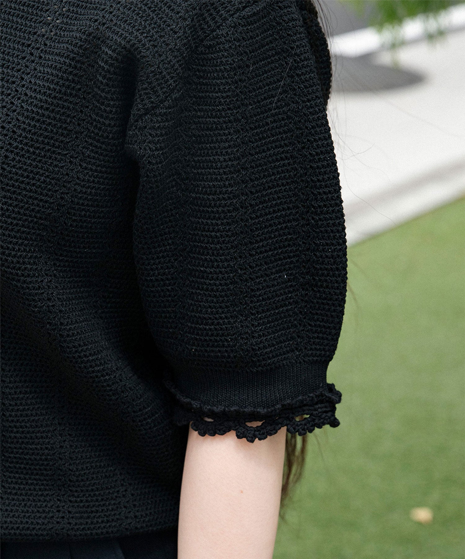 MESH LACE KNIT CARDIGAN