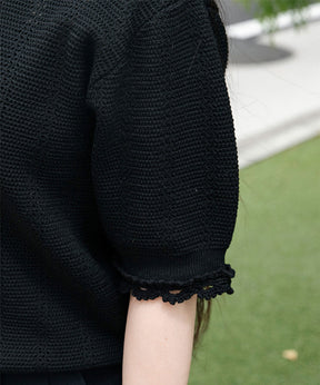 MESH LACE KNIT CARDIGAN