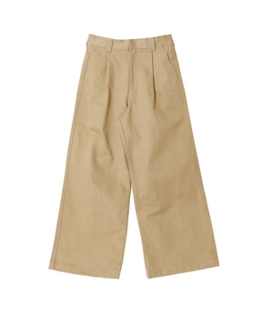 COTTON TWILL WIDE PANTS
