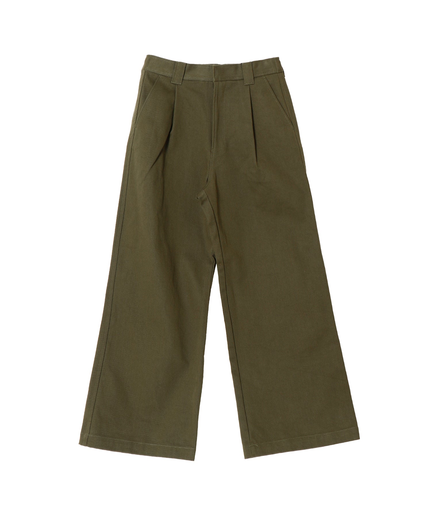 COTTON TWILL WIDE PANTS