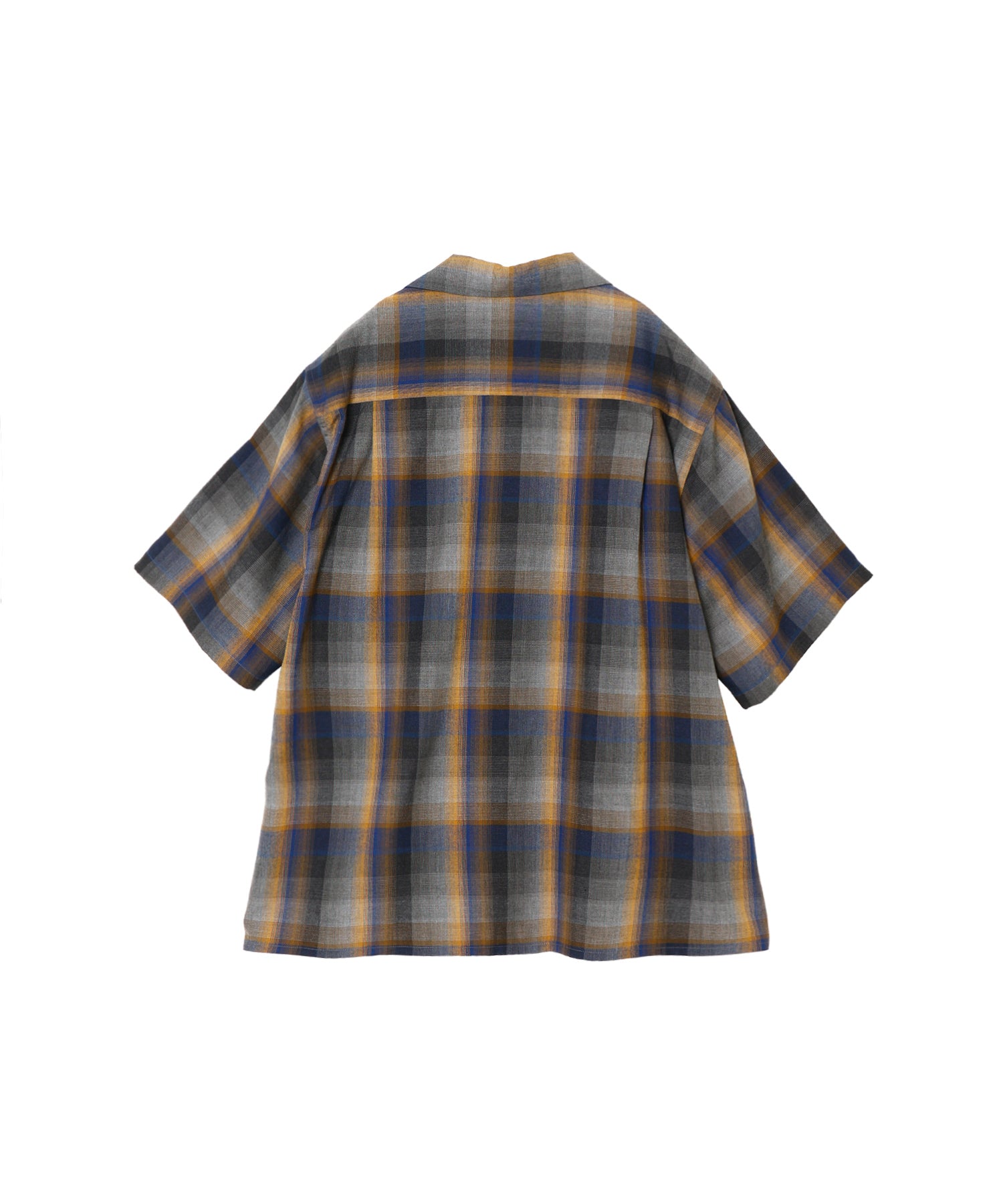 OMBRE CHECK OPEN COLLAR SHIRT
