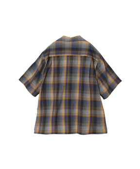 OMBRE CHECK OPEN COLLAR SHIRT
